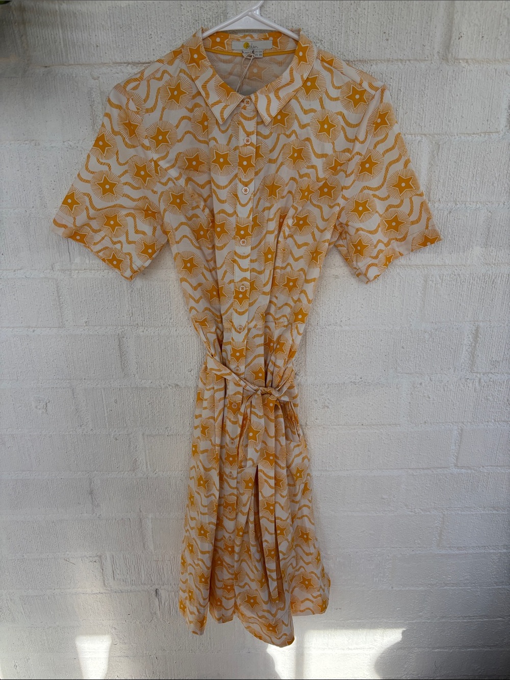 Boden Anastasia Button Down Yellow Floral Midi Shirt Dress sz 8 R - Picture 3 of 10